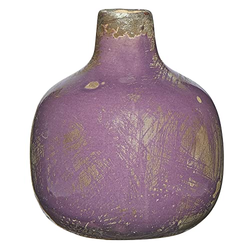 Creative Brands 47th & Main Rustic Ceramic Bud Vase, Small, Purple