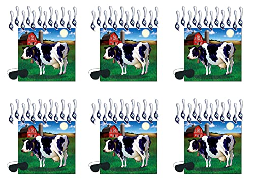 Beistle Pin The Tail On The Cow Games 6 Piece Farm Animal Party Favors, Birthday Supplies, Western Decor, 17.25" x 19", Multicolored