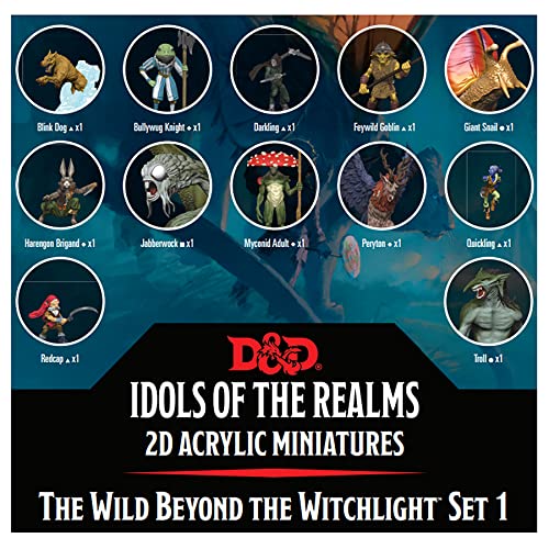 WizKids Store D&D Idols of The Realms: The Wild Beyond The Witchlight : 2D Set 1 -16pc Dungeons & Dragons 2D Acrylic Miniatures - RPG