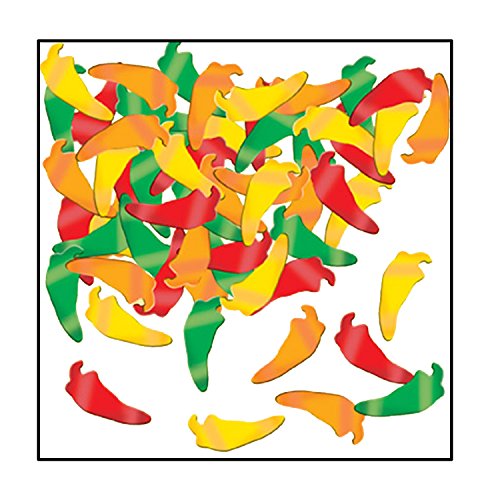 Beistle Fanci-Fetti Chili Peppers (GD/G/O/R) Party Accessory  (1 count) (1 Oz/Pkg)