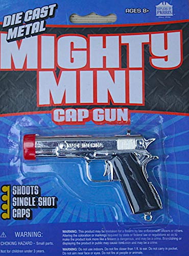 Parris Manufacturing Parris Classic Quality Toys ESt. 1936 Mighty Mini Die Cast Cap Gun- Shoots Single Shot Caps 3 Styles to Choose from (45 Special Mini Cap Gun)