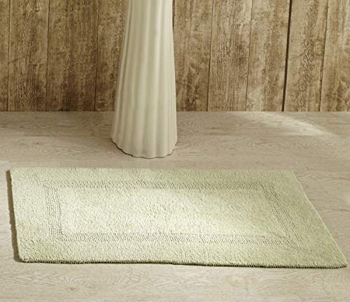 Better Trends Lux Collection is Ultra Soft Plush and Absorbent Tufted Bath Mat Rug 100 Percent Cotton in Vibrant Colors, 21" x 34", Sage