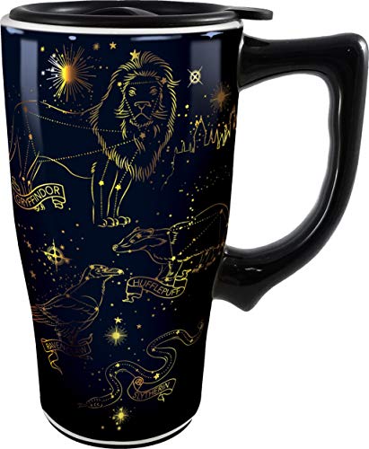 Spoontiques 12848 Harry Potter Constellations Ceramic Travel Mug, 18 oz, Navy