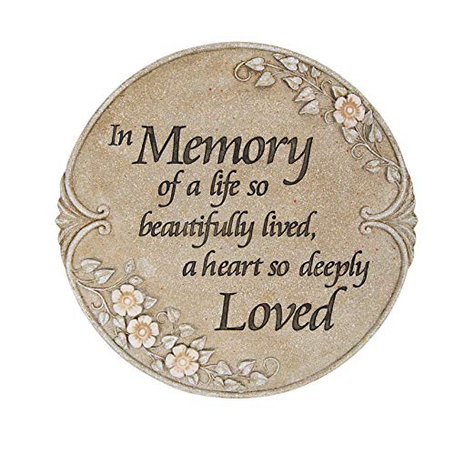 Carson In Memory of Life Beautifully Lived Loved 10 Inch Stone Luminous Garden Stepping Stone