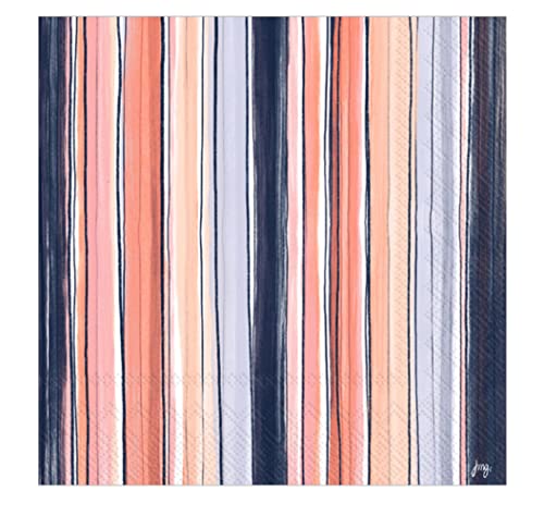 Boston International IHR 3-Ply Paper Napkins, 20-Count Cocktail Size, Abstracted Lines