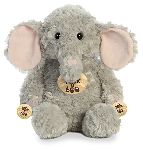 Aurora Peek a Boo-Elephant Plush, Grey