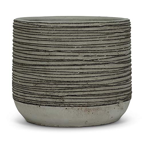 Abbott Collection  27-TERRAIN-727-LG Lg Spiral String Planter-Lt Gry-7" D, 7 inches D, Light grrey