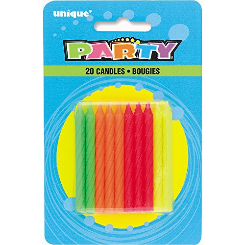 Unique Industries Neon Birthday Candles, 20ct