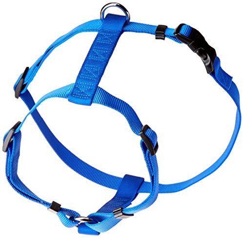 OmniPet Leather Brothers Kwik Klip Adjustable Dog Harness, Large, Blue