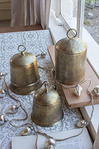 Kalalou NMAN1025 Set of Three Bells, Gold