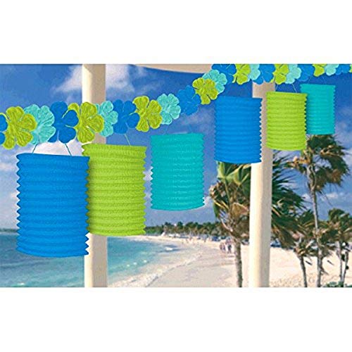 Amscan Floral Paradise Cool with Flowers Lantern Party Garland,10 Ft, Multicolor, 1 Pc