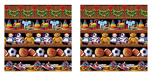 Beistle Santa's Workshop Backdrops 2 Piece, 4' x 30', Multicolor