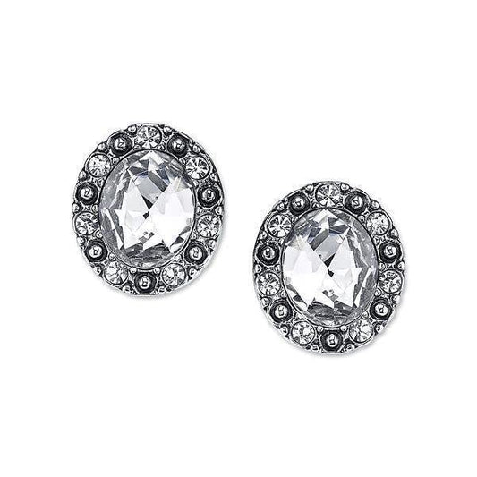 1928 Jewelry Crystal Post Button Earrings