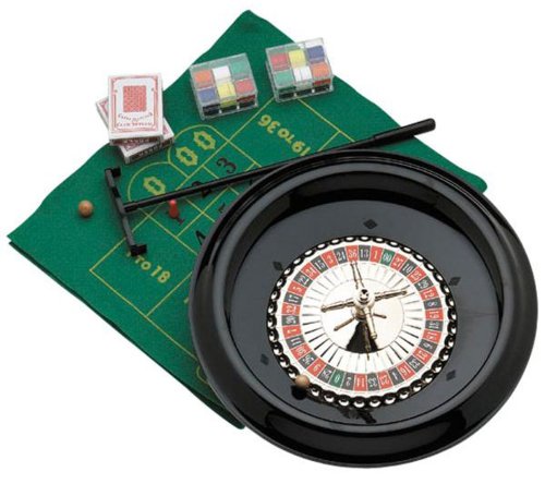 CHH Plastic Roulette Set with Playing Mat, Cards/Chips, & Rake