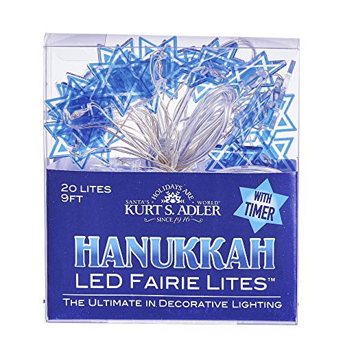 Kurt Adler C5526 Battery-Operated 20-Light Star of David Fairie Light Set