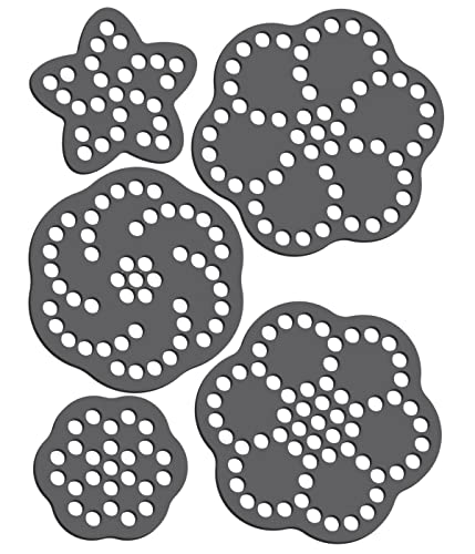 Rhinestone Genie Flowers 1.25" to 2.5" Magnetic Rhinestone Template, Black