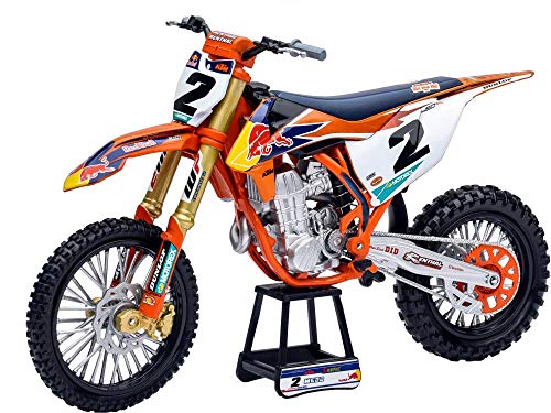 New Ray Toys 450 SX-F #2 Cooper Webb with Supercross #1 Plate Stickers Red Bull Factory Racing 1/10 Diecast Motorcycle Model by New Ray 58213