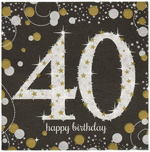 Amscan Sparkling Celebration 40 Beverage Paper Napkins