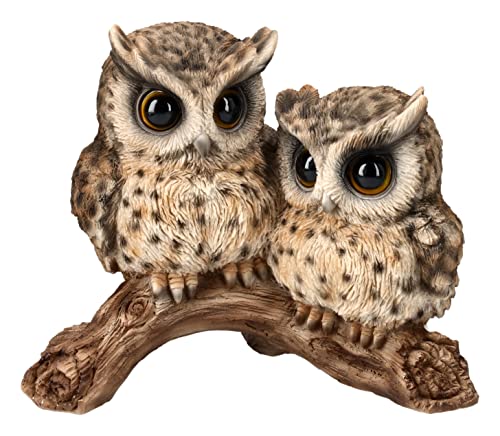 Pacific Trading Giftware Owlets on Branch Figurine, 6.89-inch Length, Tabletop Decoration