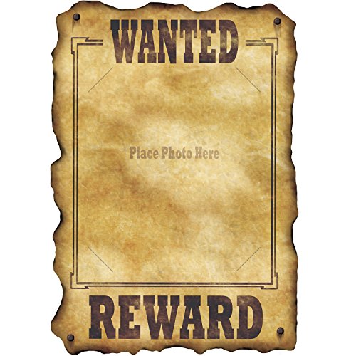 Beistle Western Wanted Sign (slotted to hold 8 x10 photo) Party Accessory (1 count)