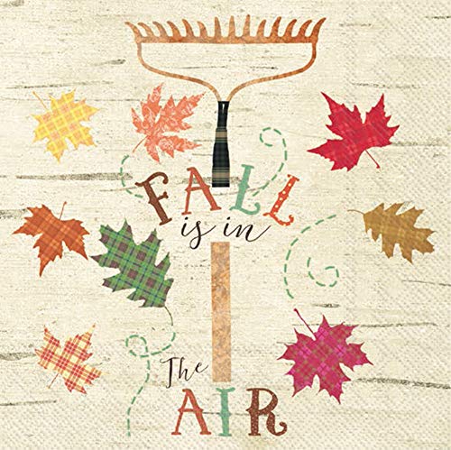 Boston International L029200 IHR 20-Count Luncheon 3-Ply Paper Napkins, 6.5 x 6.5-Inches, Fall Is In The Air