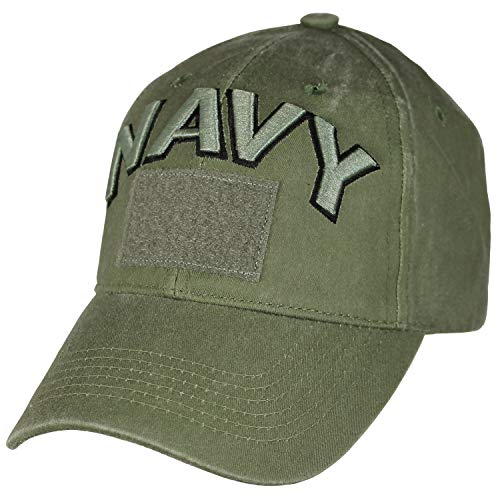Eagle Crest U.S. Navy Hat/USN Hook and Loop Flag OD Green Baseball Cap