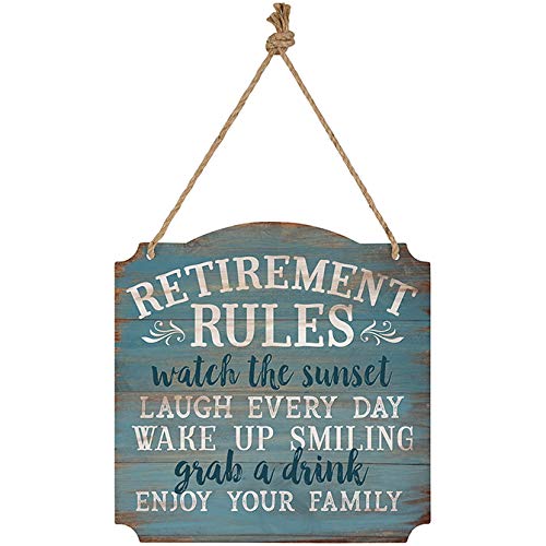 Carson 23726 Retirement Rules Metal Wall Decor, 12 inches High