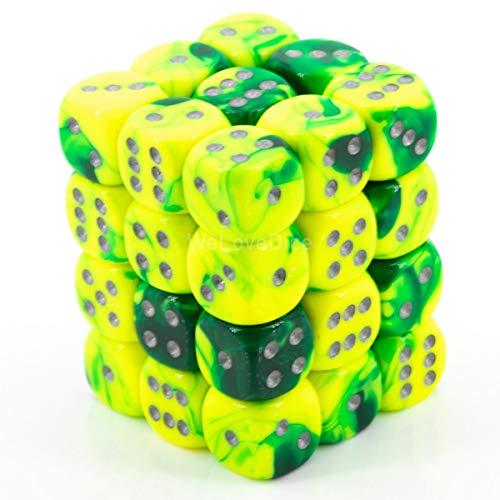 Chessex 26854 Gemini 12mm d6 Dice Block, Multicolor