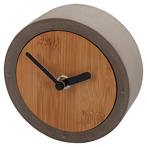 BIA Cordon Bleu Cement Table Clock, 4.5-inch Diameter, Multicolor