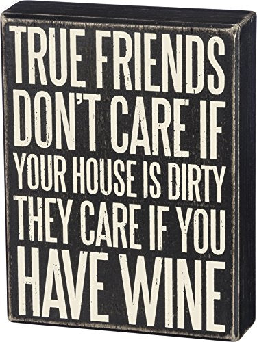 Primitives by Kathy 35146 Classic Box Sign, True Friends Don&