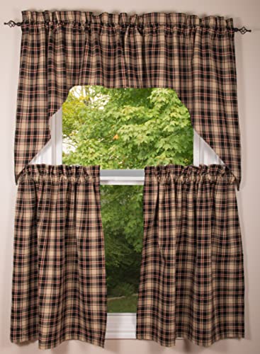 Hartford Barn Red 72" Wide x 36" Long Lined Curtain Swag by Home Collections by Raghu