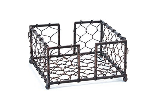 Boston International Chicken Wire Cocktail Napkin Caddy, Burnt Copper