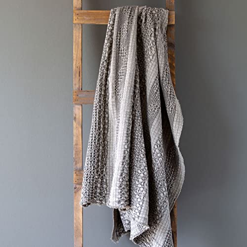 Park Hill Collection La Boheme Heathered Waffle Weave Throw, Grey