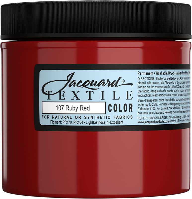 Jacquard Textile Paint 8 Oz Ruby Red