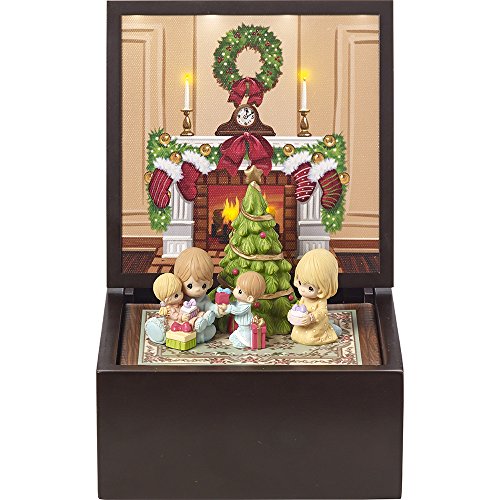 Precious Moments Heirloom Family Christmas Deluxe LED Lighted Music Box Multi-Piece Set 171106