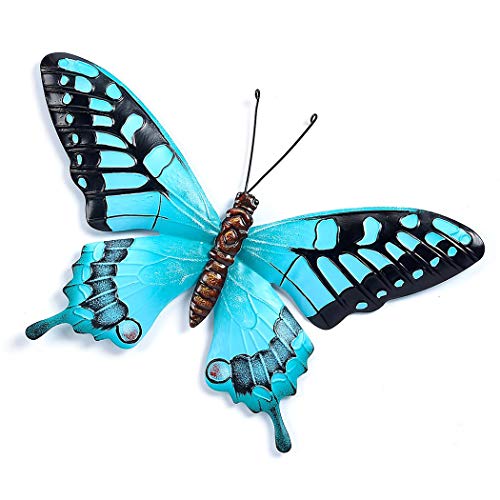 Giftcraft Metal Butterfly Wall Decor - Elegant Butterfly Wall Art - Durable And Classic Blue Butterfly Decor - Brighten up any Room or Wall with this Beautiful 3d Butterfly (Light Blue, 14.56x9.44)