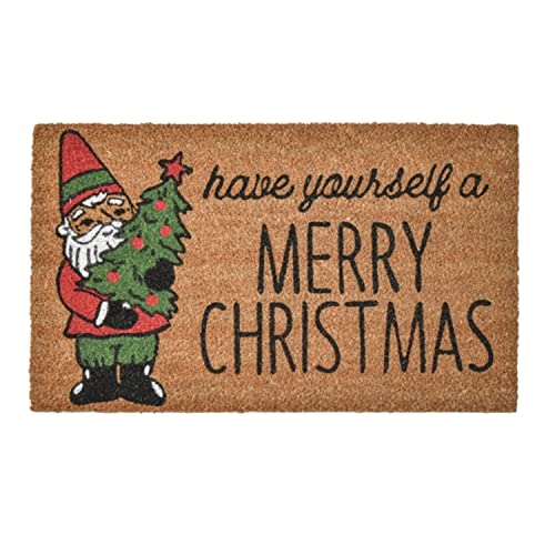 Ganz CX175213 Have Yourself a Merry Christmas Gnome Doormat, 30-inch Width, Coir and PVC
