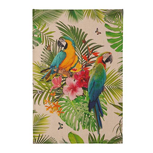 Coucke French 100% Linen Digitally Printed Towel, French Collection, Tropical Print, 20-Inches by 30-Inches, Multi-Colored