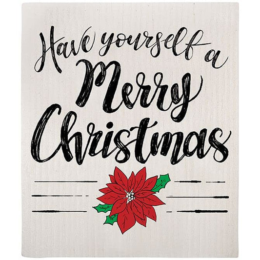Carson Home Accents Merry Christmas Swedish Dish Cloth, 7.75-inch Height