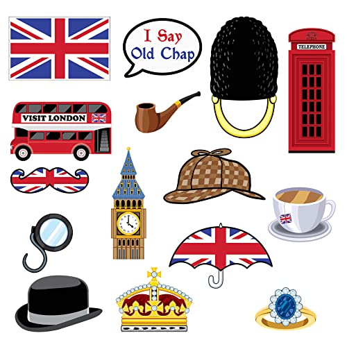 Beistle British Photo Fun Signs, 5"-11.5", Multicolor