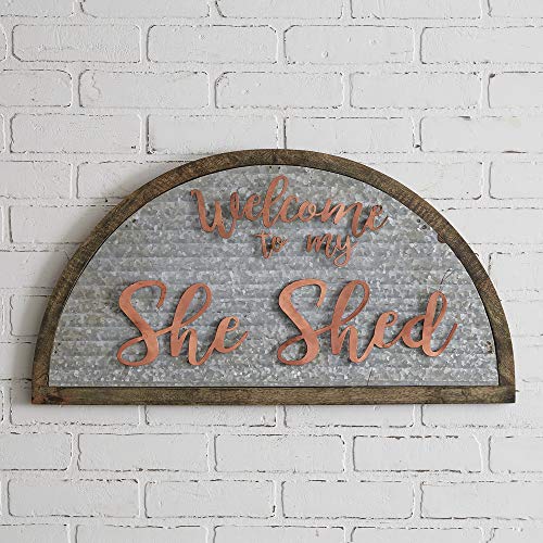 CTW Home Collection 370446 Galvanized She Shed Sign, 28-inch Width