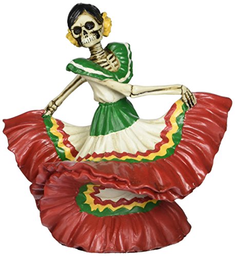 Pacific Trading Skeleton Dod Dancing Senorita Red Figurine Decoration Collectible