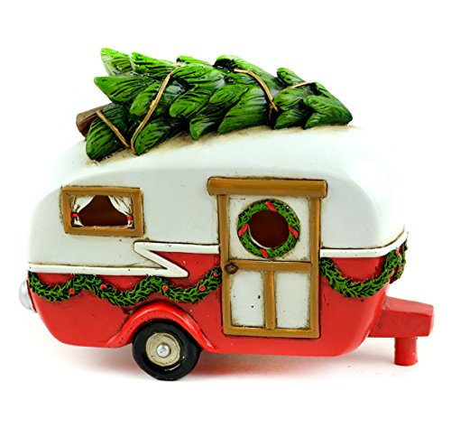 Midwest Design Touch of Nature 55219 Christmas LED Red Camper 6.5"