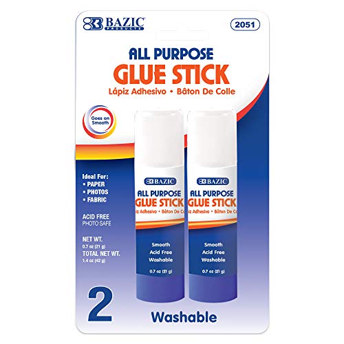 BAZIC 21g/0.7 Oz Premium Large Glue Stick (2/Pack)