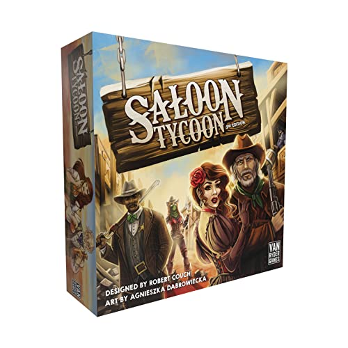 Van Ryder Games Saloon Tycoon 2nd Edition ‚Äì A Board Game 2-4 Players ‚Äì Board Games for Family 40-80 Minutes of Gameplay ‚Äì Games for Family Game Night ‚Äì Kids and Adults Ages 10+ - English Version