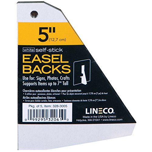 Lineco White Single-Wing 5" Self-Stick Chipboard Easel Backs 5/Pkg