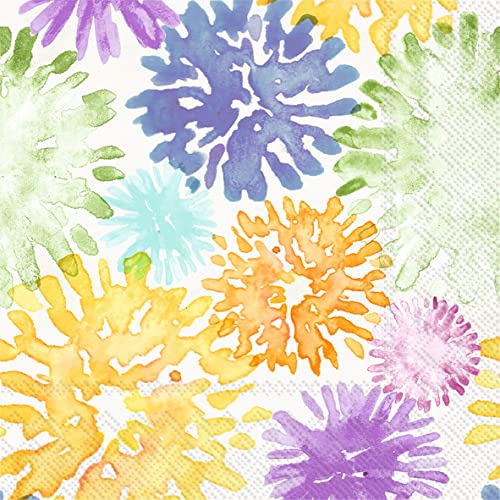 Boston International IHR 3-Ply Paper Napkins, 20-Count Lunch Size, Summer Floral Splash