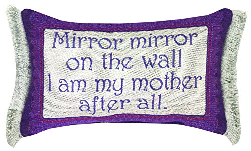 MWW Manual Word Throw Pillow,  Mirror Mirror Mother, 12.5 x 8.5"