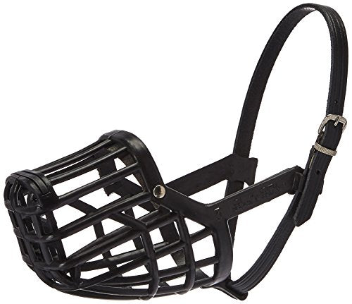 OmniPet Leather Brothers Italian Basket Dog Muzzle, Black, Size 4