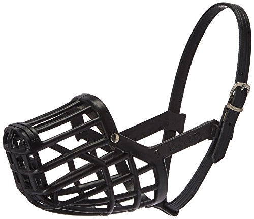 OmniPet Leather Brothers Italian Basket Dog Muzzle, Black, Size 1